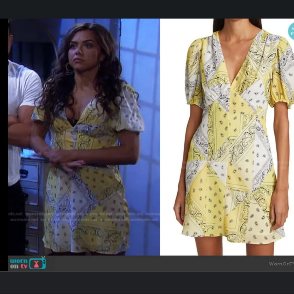 STAUD Patchwork Bandana Canary Mini Dress (Size 2) - Picture 3 of 4